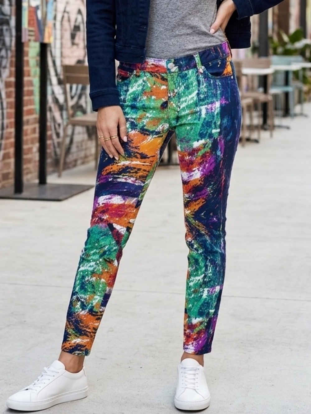 Take 50% OFF- CP Jeanss Colorful Abstract Print Women’s Jeans, Size-9